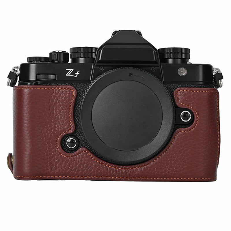 For Nikon Z f Genuine Cow Leather Bottom Case Half Camera Cover with Battery Opening For Nikon Z f Genuine Cow Leather Bottom Case Half Camera Cover with Battery Opening